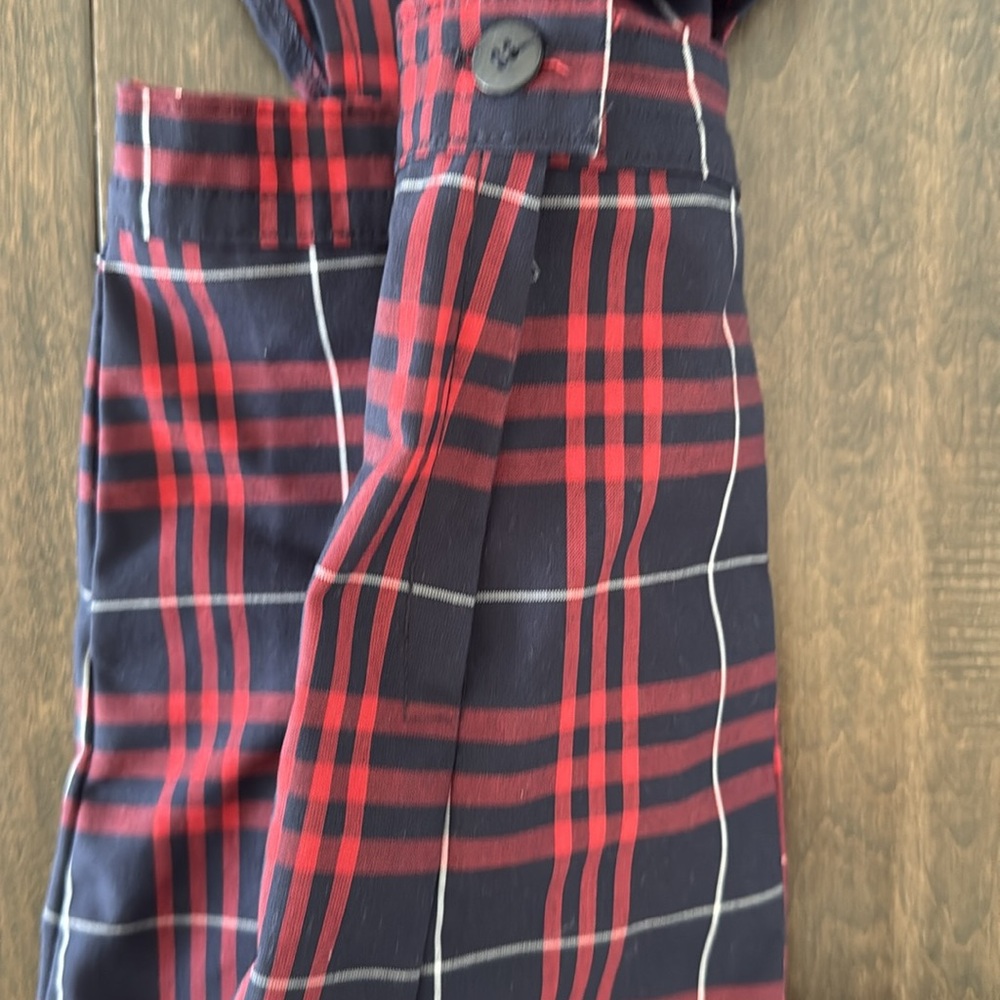 Dennis Uniform Girls Bib Front Box Pleat Hamilton Plaid Jumper Dress - Picture 6 of 8
